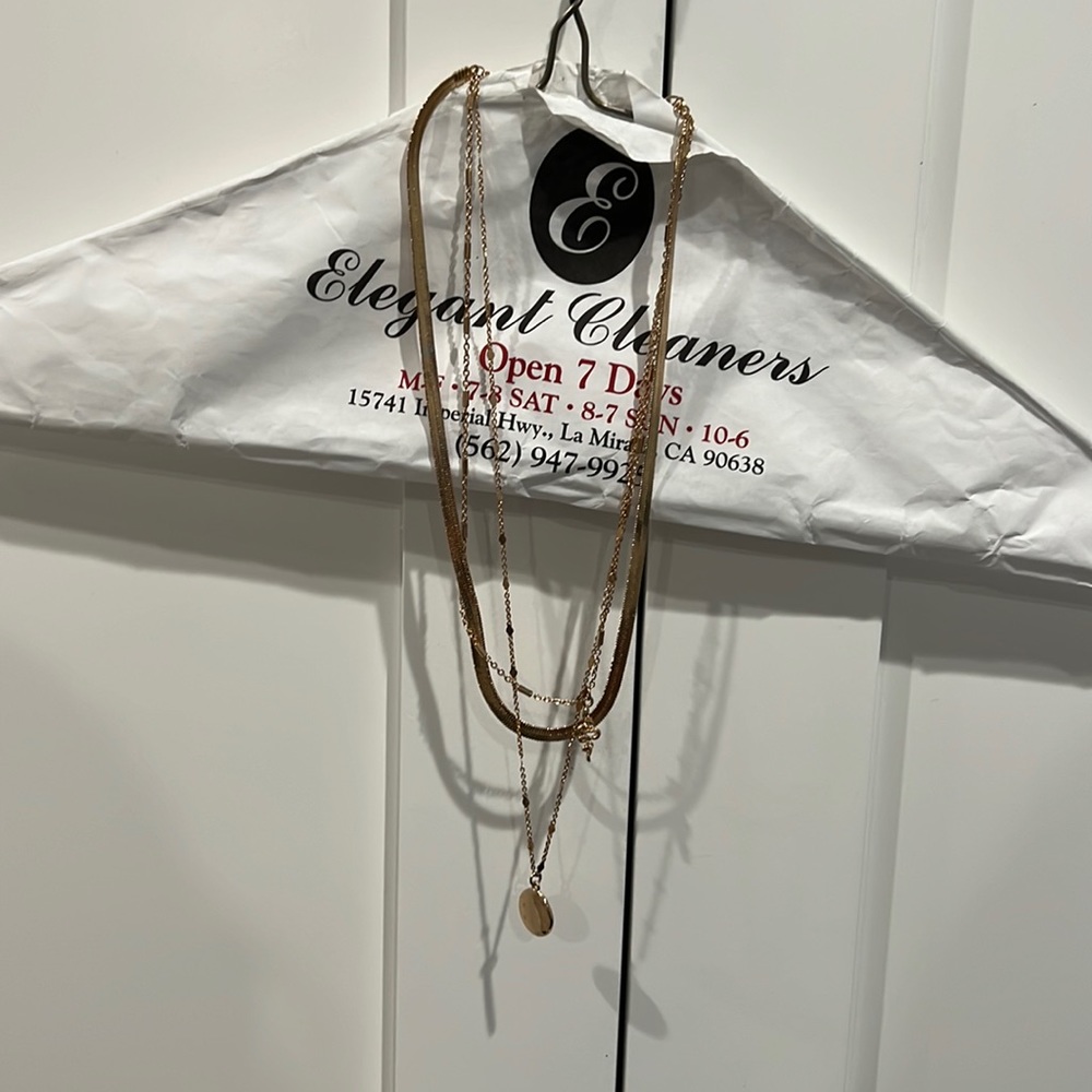 gold jewelry layered necklace